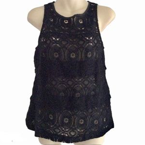 Silva Layered Lace Zip Back Tank Top